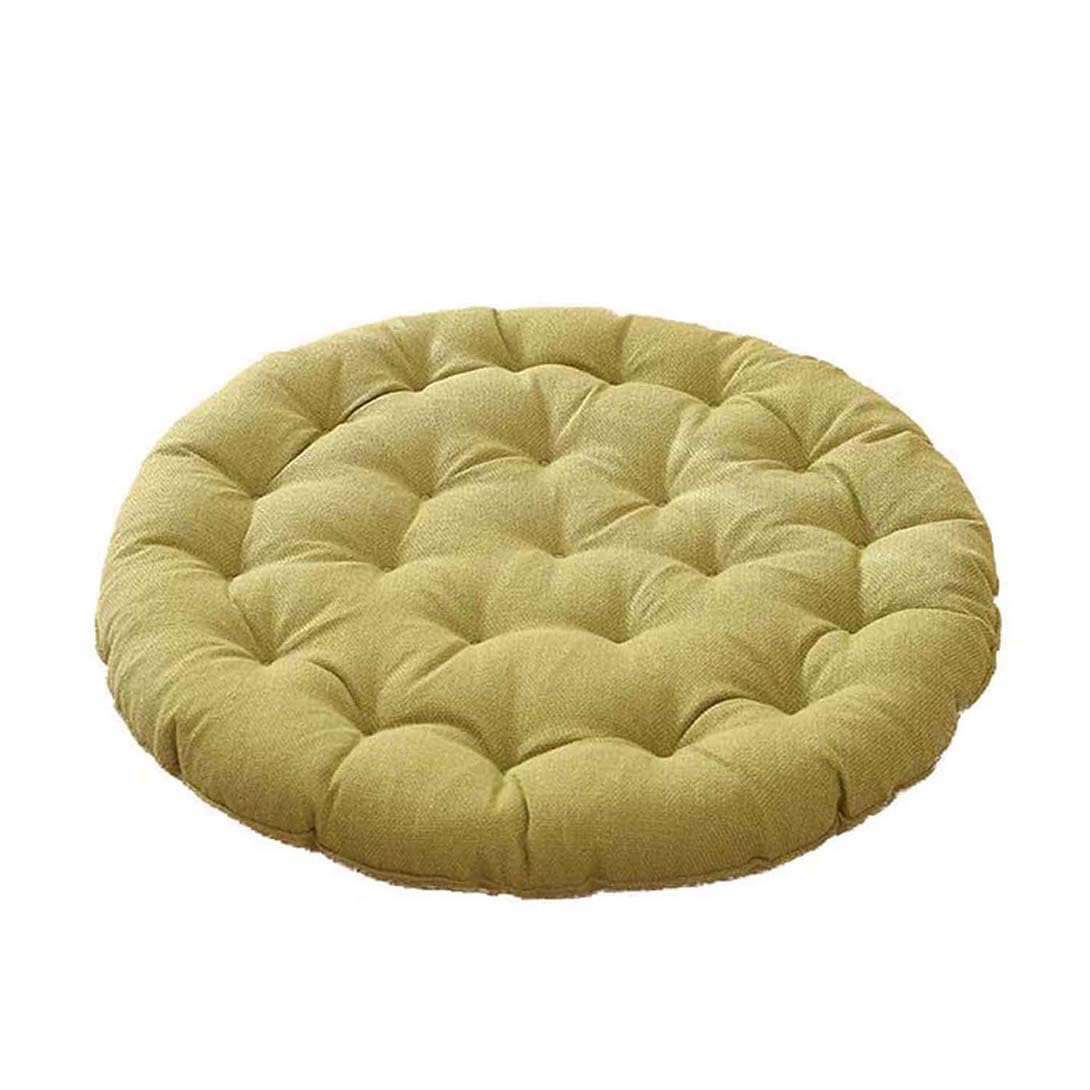 Tatami de sol rond grand format 75cm vert, coussin de yoga lavable pour chambre et balcon