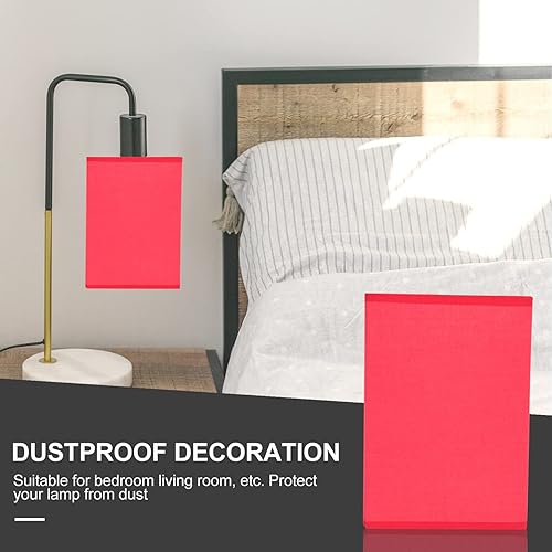 Miniatura 8 de Lámpara de estilo europeo Pantalla de tela Pantalla cuadrada de arpillera Cubierta de luz Accesorio para mesa Lámpara de pie de mesita de noche