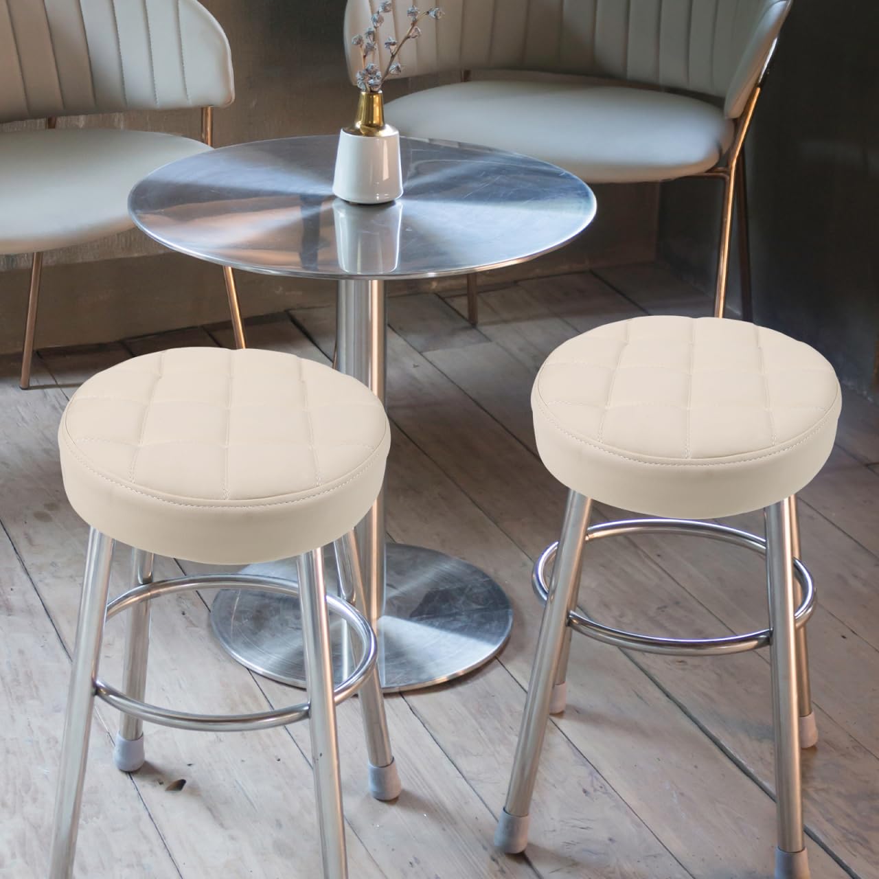 PRETYZOOM Coussin De Siège Rond en PU 12.60X12.60X2.95 Pouces Remplacement pour Tabouret De Bar Confortable Usage Restaurant Et Maison