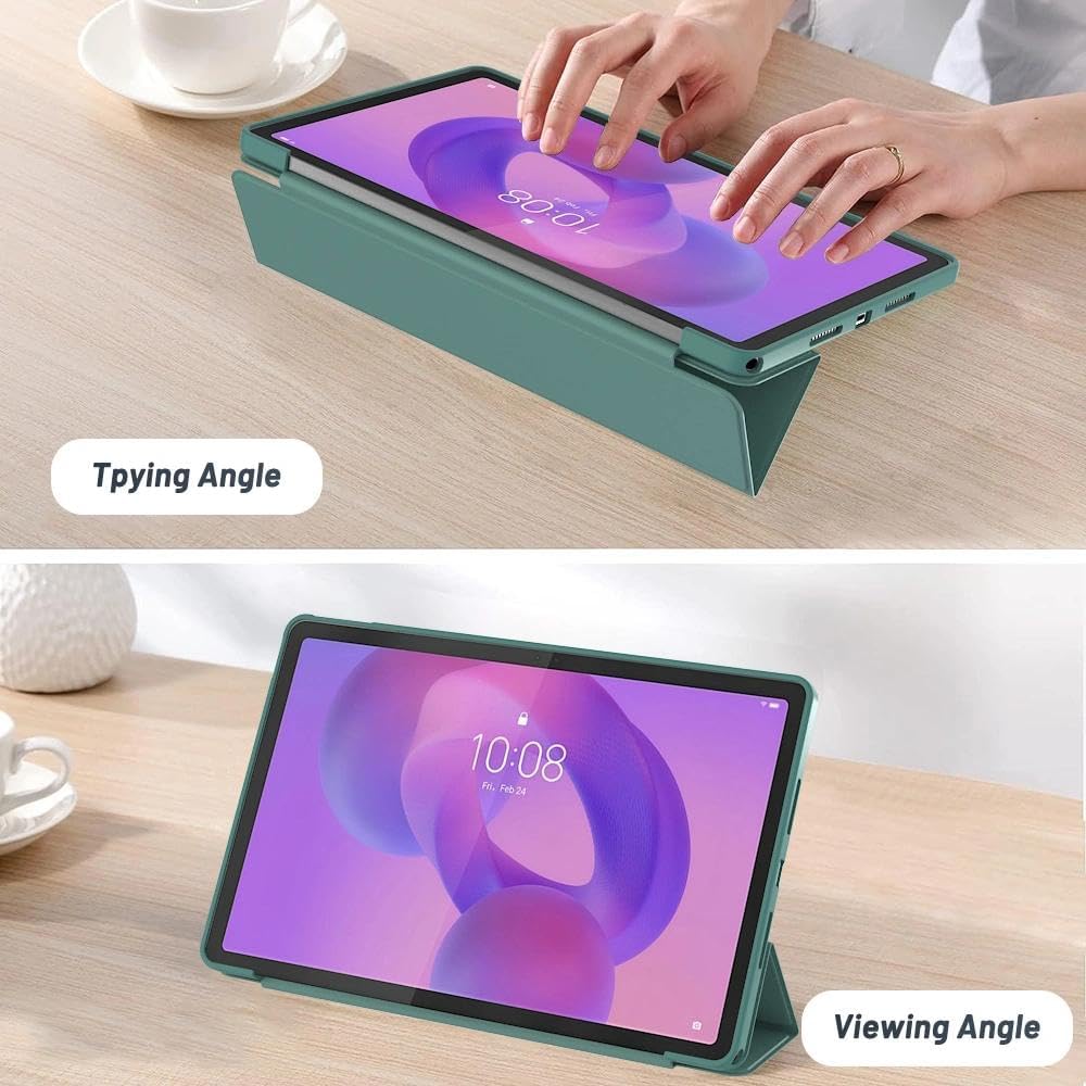 Case for Lenovo Tab P12 12.7-Inch (2023 Model, TB370FU / TB371FU) - Slim Lightweight Durable Trifold Stand Cover, Supports Auto Wake/Sleep, Green image 5