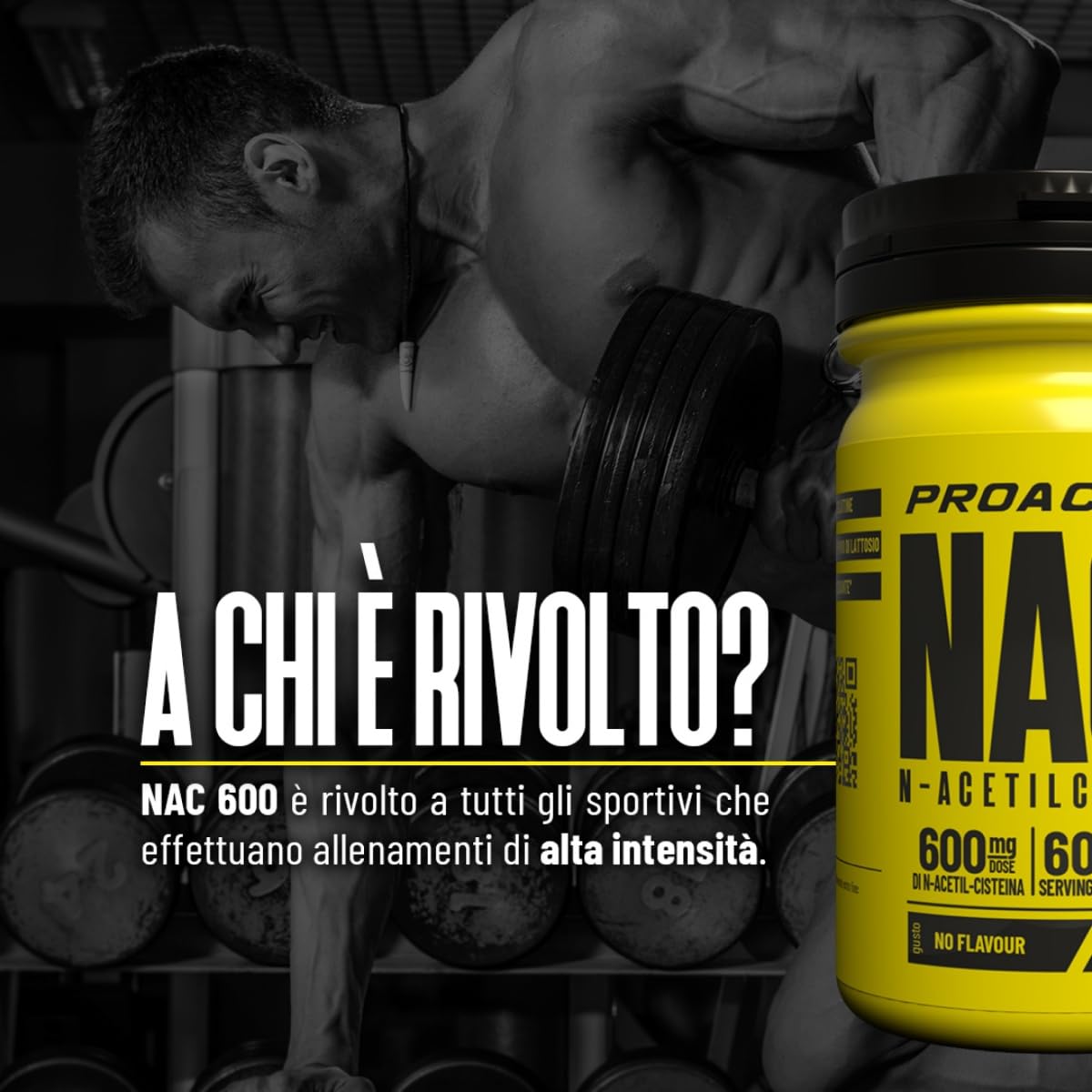 Proàction Nac 600-60 cpr Antiossidante naturale con Acaì. Senza Glutine e Senza Lattosio. Ideale per recupero muscolare