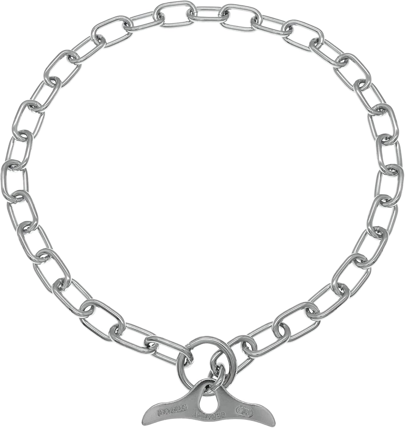 Herm Sprenger Chrome Plated Steel Fur Saver Dog Collar with Medium Links and Toggle Closure Professional Training Collar for Small Medium Large Dogs Correction Slip Chain Made in Germany (26in (65cm))