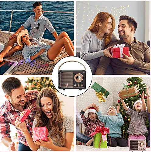 Dosmix Retro Bluetooth Speaker, Vintage Decor,Small Wireless Bluetooth Speaker,Cute Old Fashion Style for Kitchen Desk Bedroom Office Outdoor,Birthday Gifts for Women Men Teens