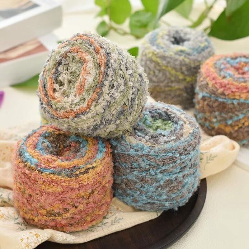 4/6/8/10 Rollos 100g Hilo de Lana Degradado, Hilo de Crochet de Bucle de Colores, para Tejer a Mano Chales, Bufandas, Gorros, Suéteres y Manualidades