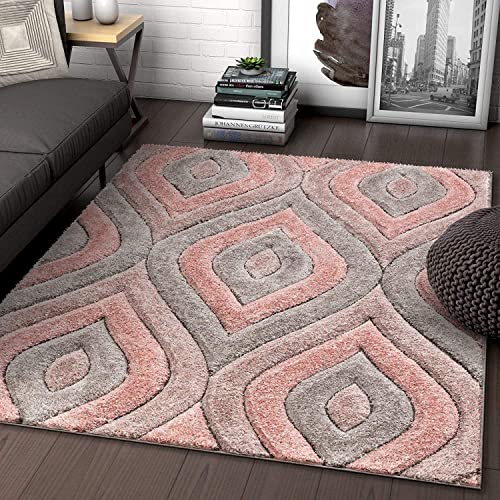Image of Modern Soft 3D Shaggy Fur Carpets for Living Room Thick Fluffy Rugs for Bedroom, 6x9 feet, Multi Color