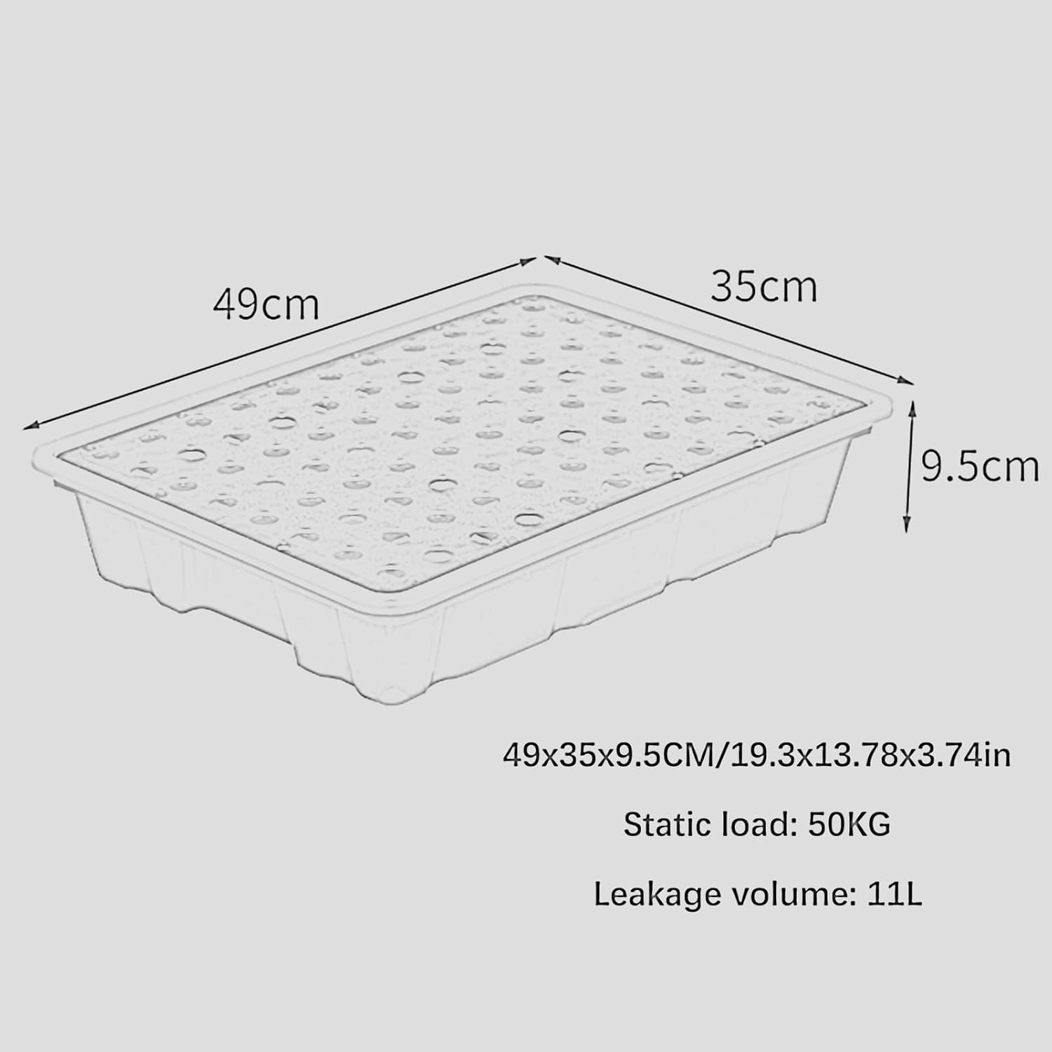 Modular Spill Platforms, Polyethylene Containment Platform, Industrial Parks Warehouses Factory Workshop Leakproof Tray, Can Stack Oil Drums Paint Bucket Pallets(49x35x9.5cm)