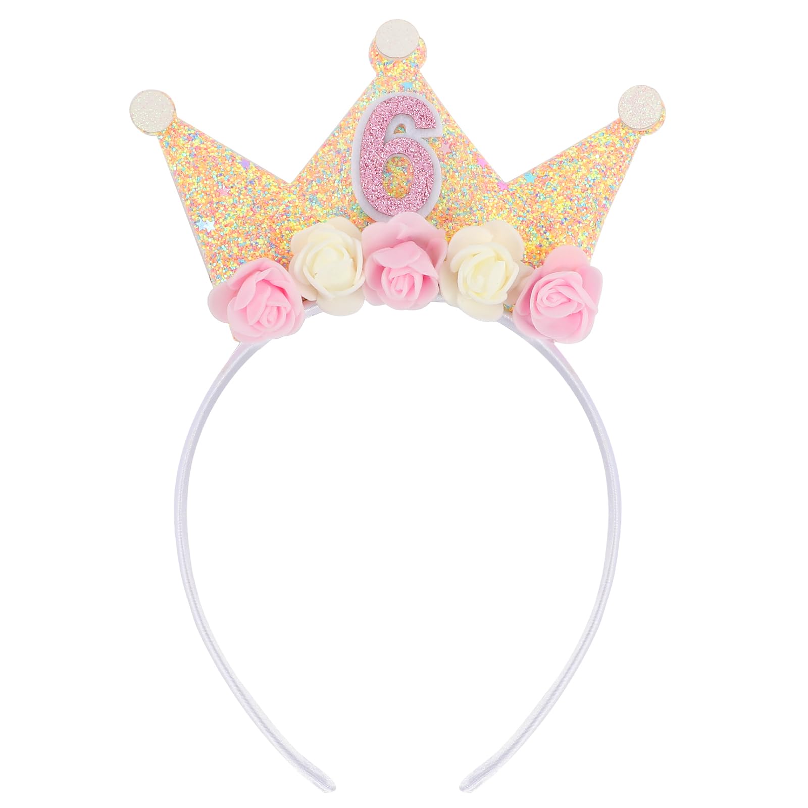 Canitor Birthday Decorations for Girl 2nd-6th Birthday Girl Crown Tiara Princess Birthday Headband Hat