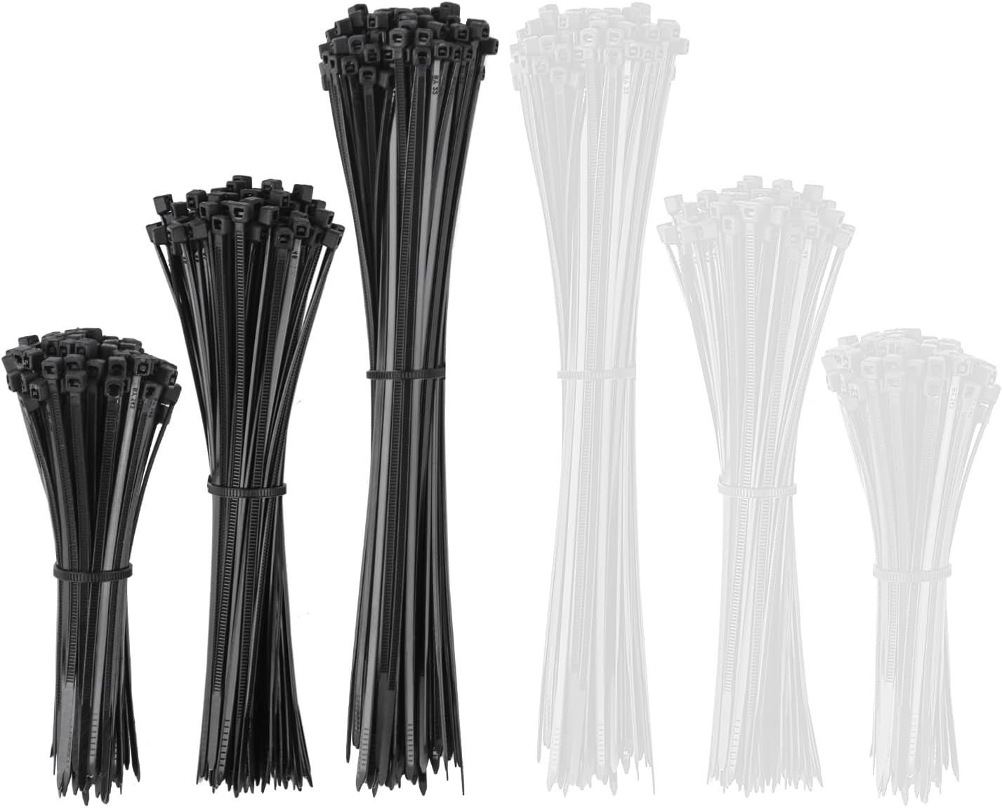 600PCS Industrial-Grade Zip Ties Assorted Sizes (UL94V-2 Certified) - RV/Home/Workshop Essential with UV & Extreme Temp Resistance