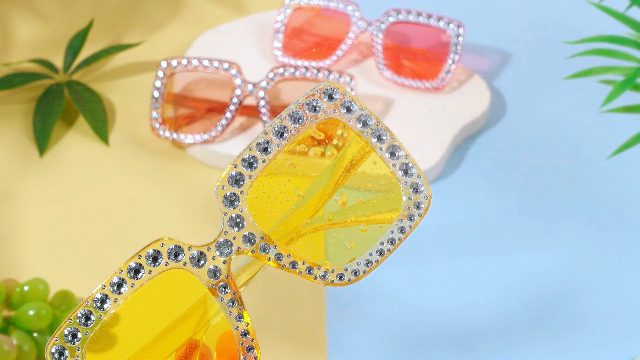 Amazon.com: Frienda 12 Pairs Rhinestone Glasses Women Square  display picture 1