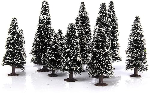 Milageto En caja 15 árboles de cedro W/modelo de nieve tren ferrocarril invierno paisaje escala