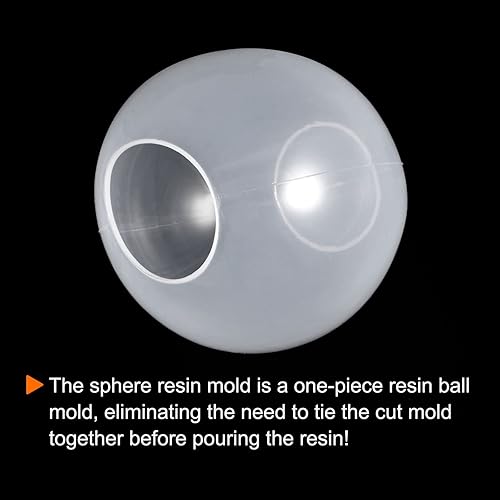 Miniatura 4 de HARFINGTON Molde de resina de silicona de esfera de 4.1 pulgadas, molde de bola redonda transparente 3D sin costuras para joyería, jabón,