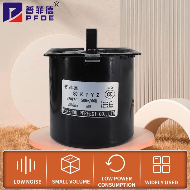 80KTYZ Permanent Magnet Synchronous Motors Controllable Positive Negative Inversion Metal Geared Reducer AC Electric Motor 220V - (Speed: 20rpm with bracket)