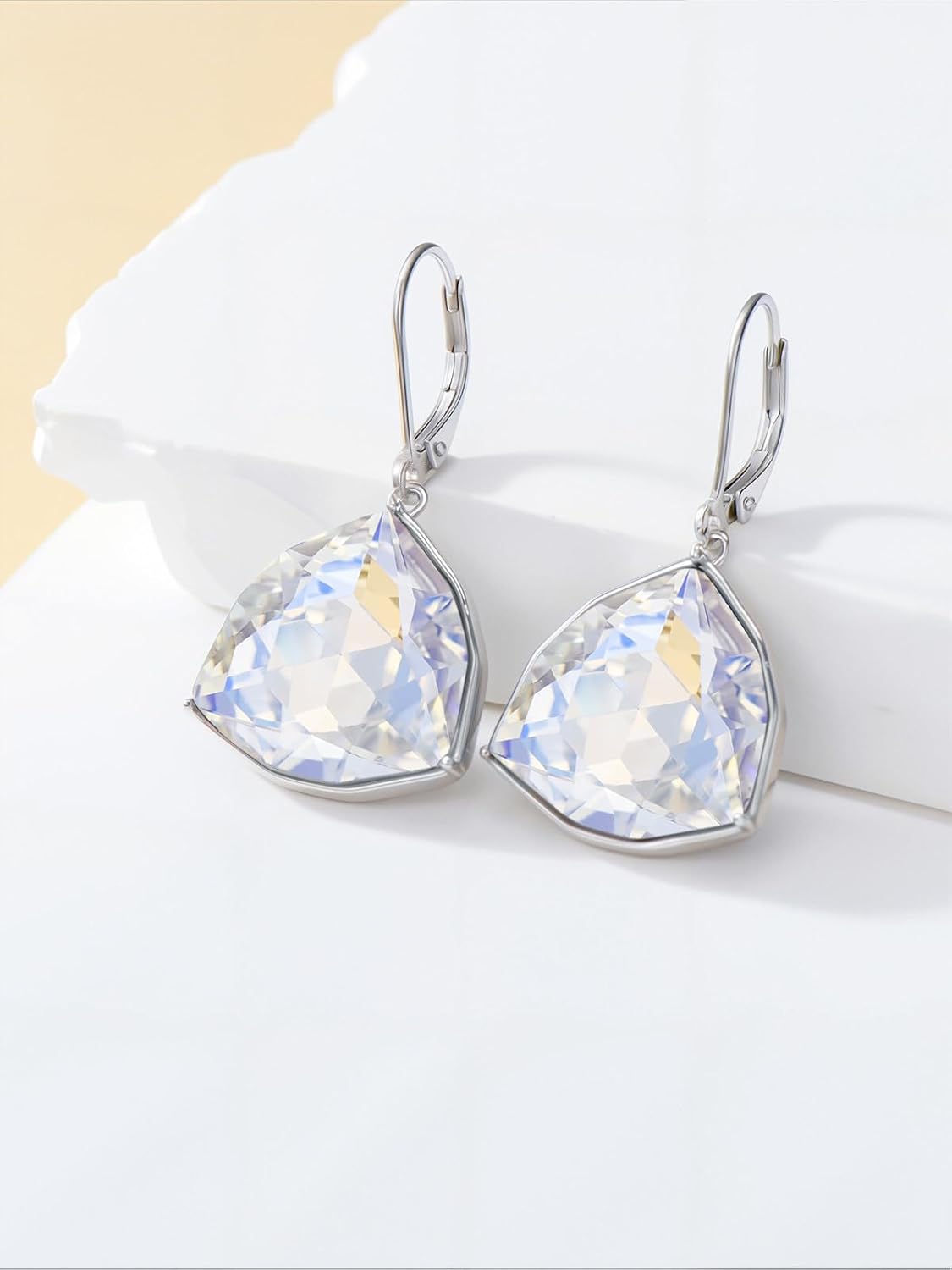 TOUPOP Valentines Day Gifts Earrings for Women 925 Sterling Silver Simple Geometric Birthstone Dangle Drop Earrings Jewelry Birthday Gifts for Her Wife Mom - Image 2