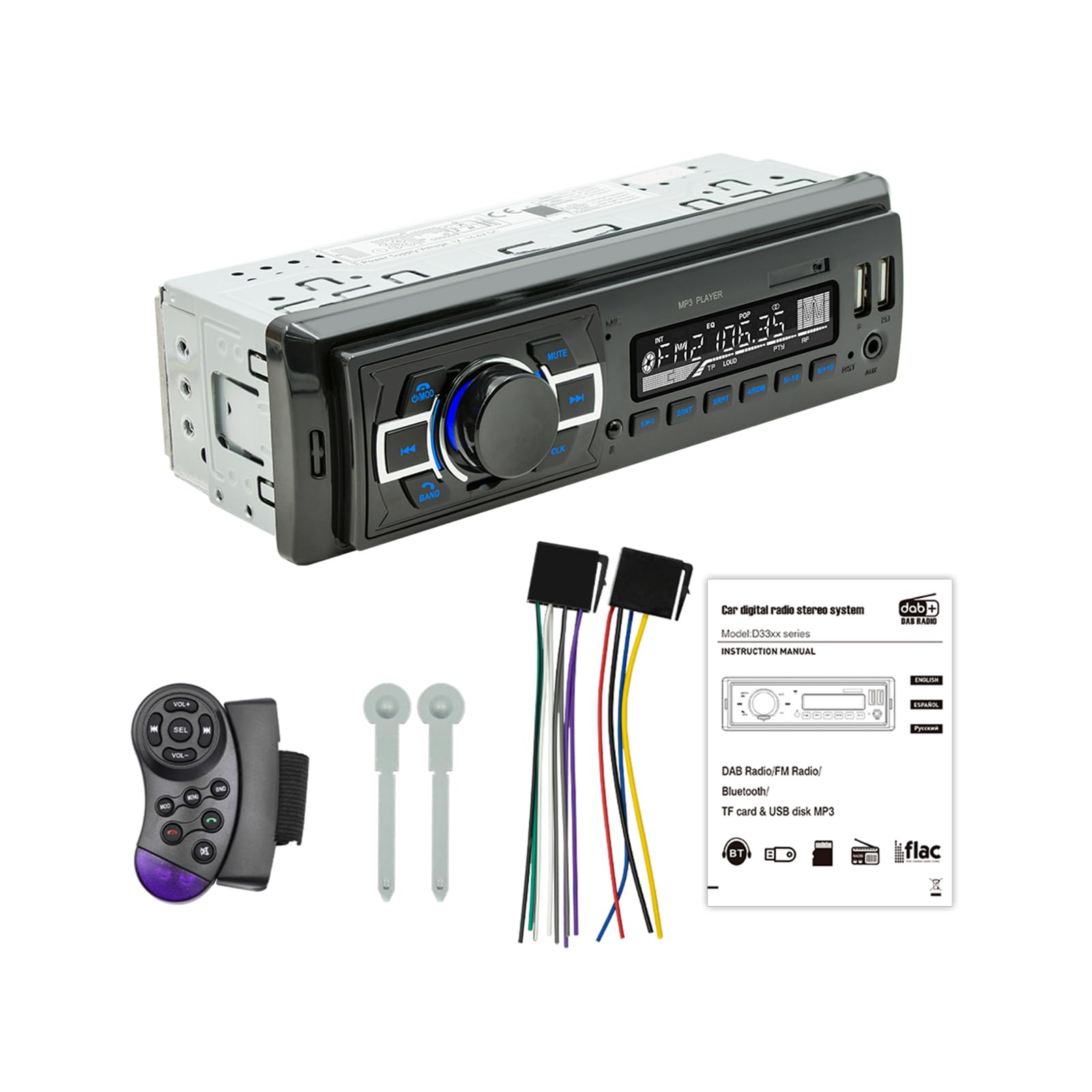 Auyxssz Dab Receiver Car Radio Offers Digital Sound With Wireless Bluetooth Connectivity Enjoy Clear Fm Radio Reception Convenient To Listening Dab Receiver