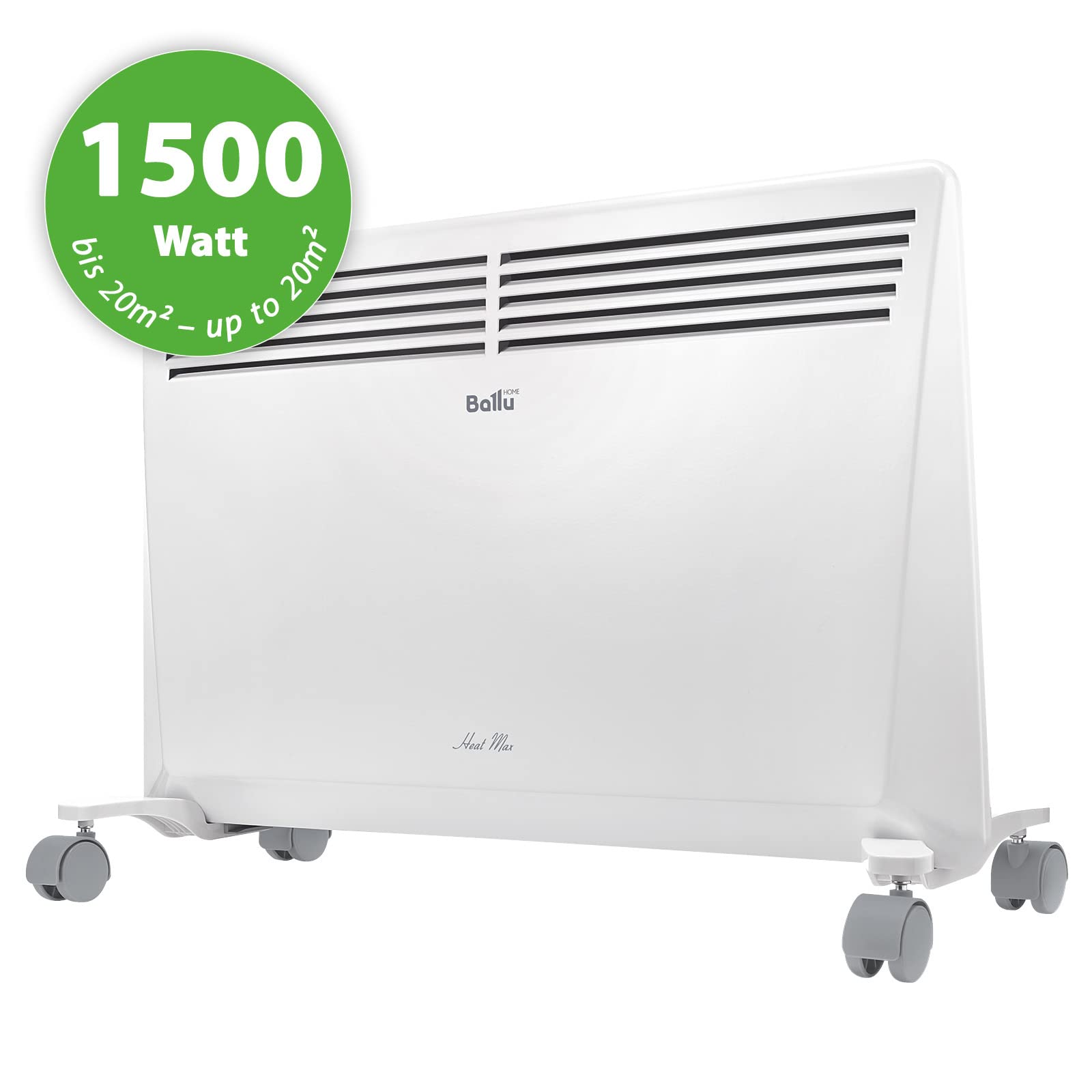 Ballu Heat Max grzejnik konwektorowy, 1500 W, montaż ścienny na kółkach, program tygodniowy, timer, konwektor elektryczny