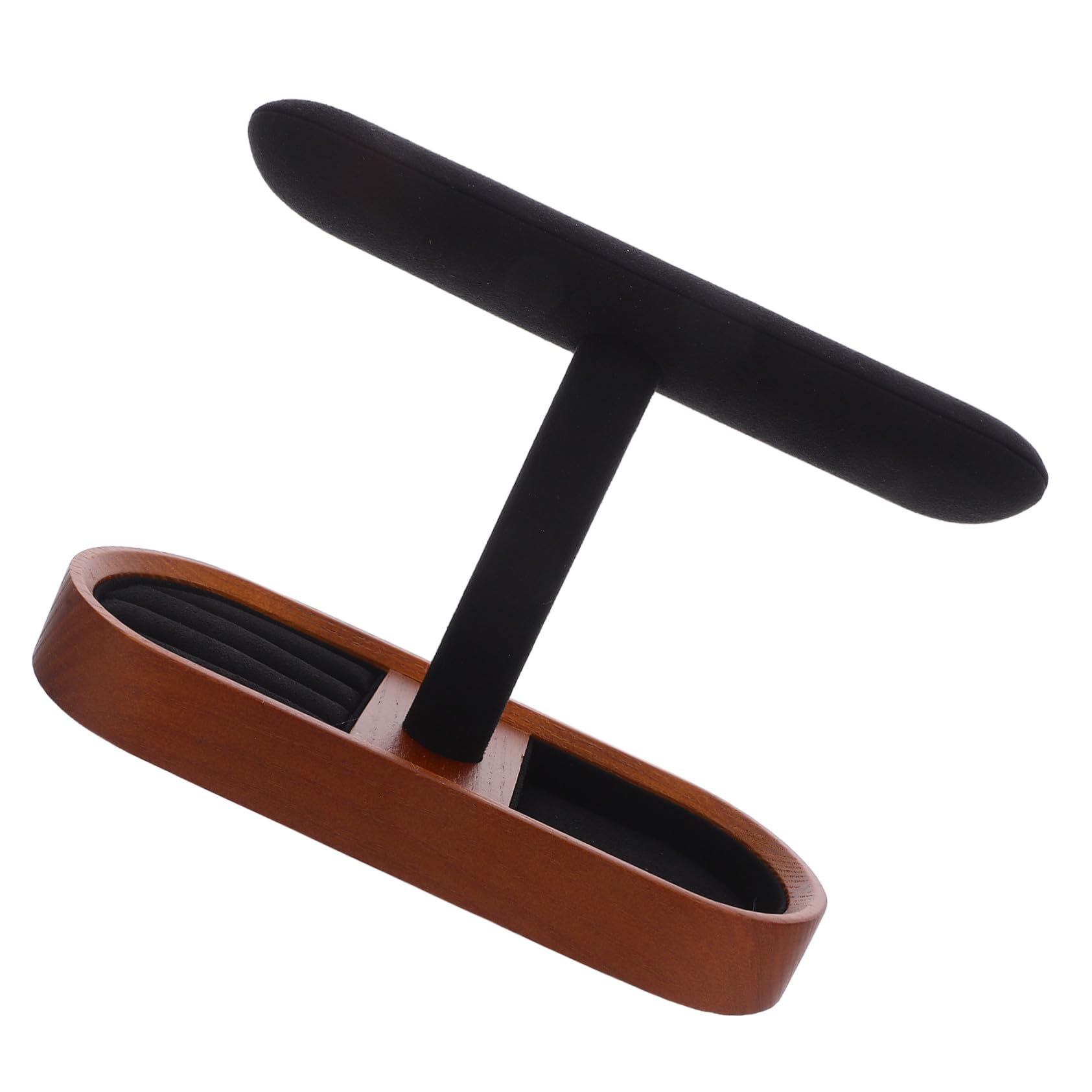 Soporte de Madera para Reloj y Pulseras Expositor T-bar Elegante con Acabado Natural Organizador Multiusos para Joyas y Accesorios Mostradores y Tocadores Almacenamiento Estable