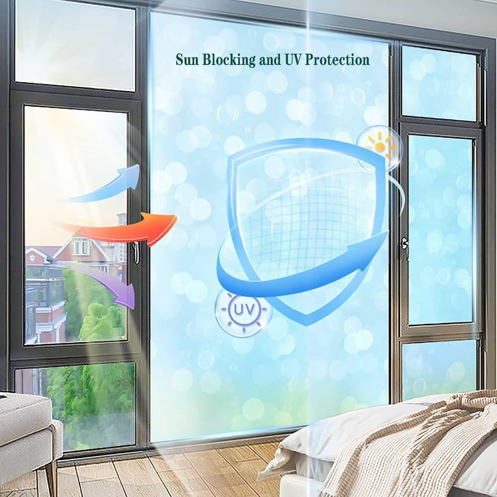 遮熱 ガラス飛散防止フィルム 花 装飾 ウィンドウ フィルム 取り外し可能 非粘着性 窓用フィルム シール ガラスシート バスルーム