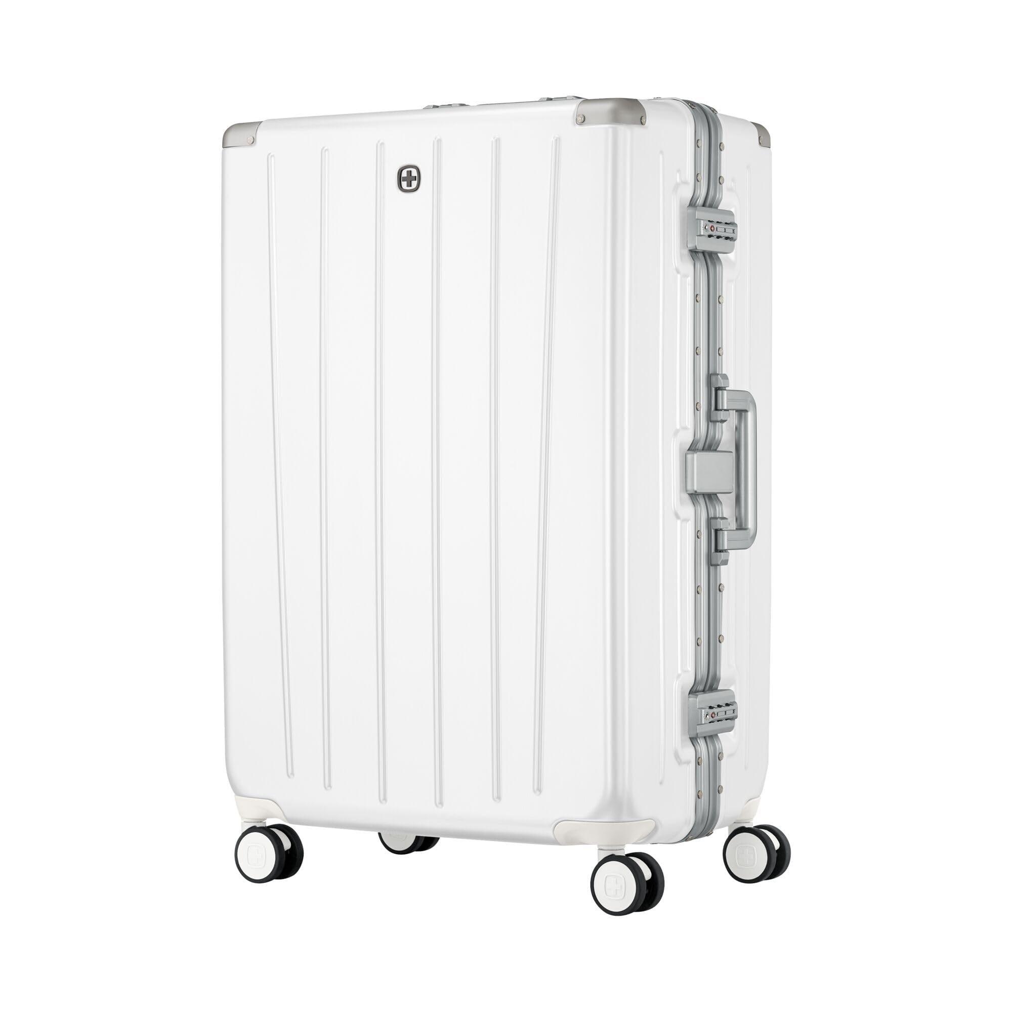 WENGER Loady L Hartschalenkoffer, 82 l Reisekoffer mit 4 Rollen, Weiß