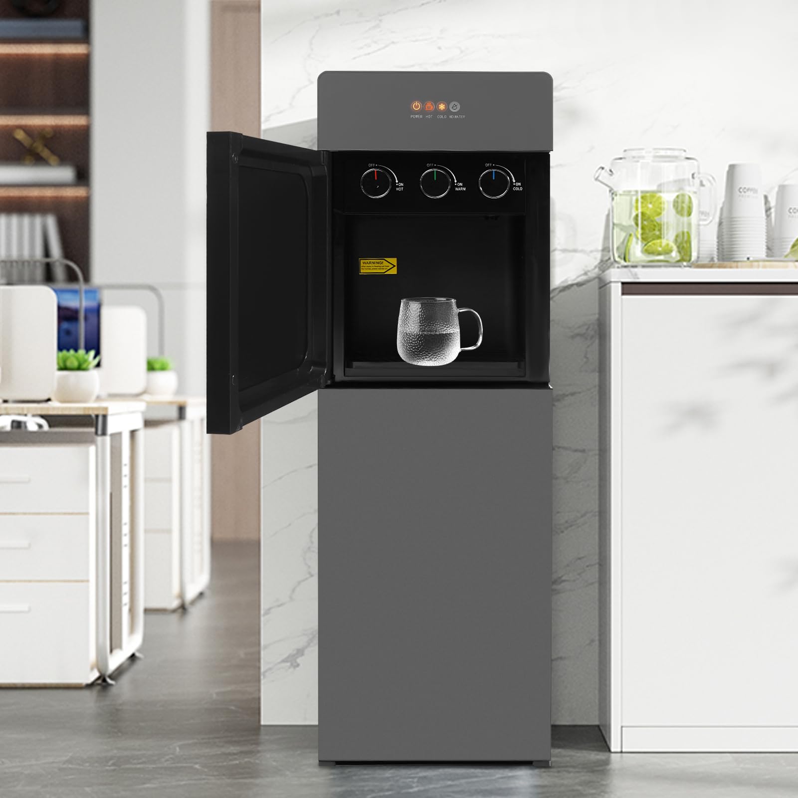Bottom Loading Water Cooler Water Dispenser, Hot & Cold Standing Water Dispenser with Hot, Cold & Room 3 Temperature Settings, for Home Office School