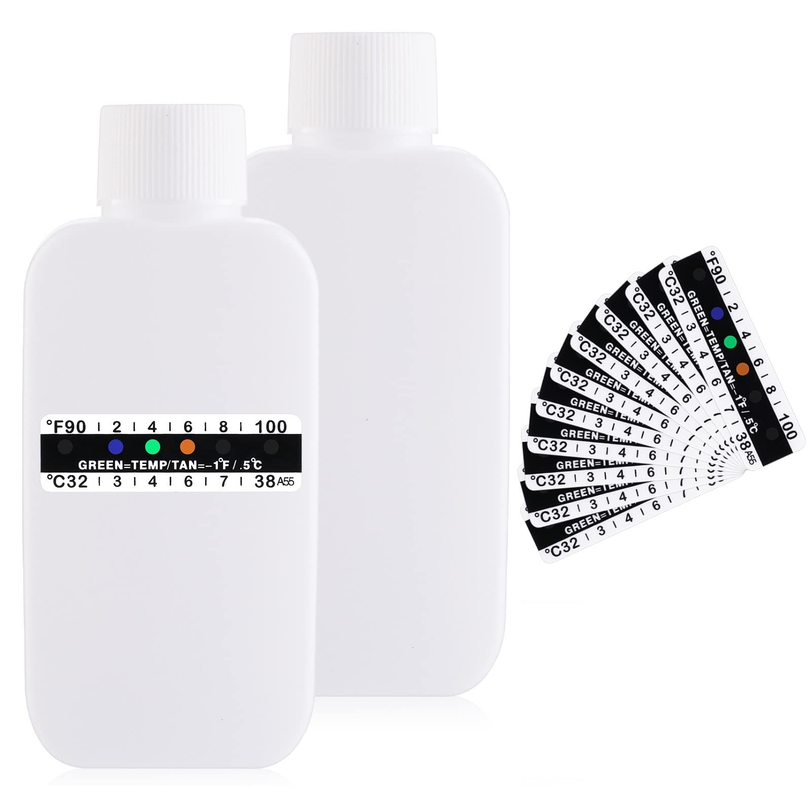 12 Pcs Urine Test Complete Kit, Include 2 Urine Test Bottles 10 Temperature Test Urine Strips