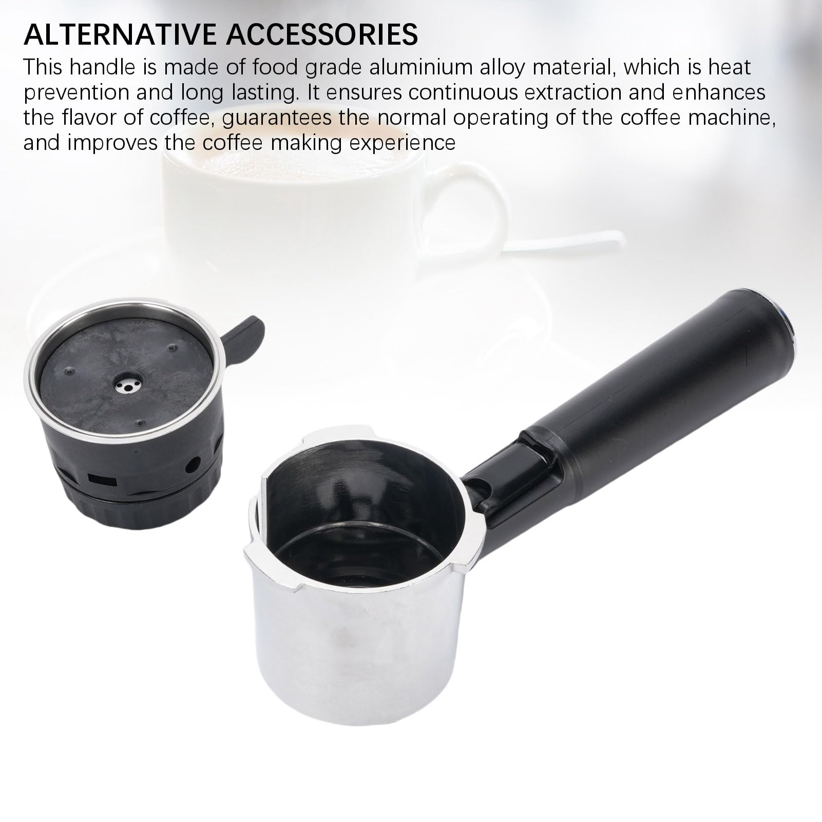 Jiawu Soporte para Filtro de café de Aleación de Aluminio de, 51 Mm, Fácil de Montar para Amantes del café en Casa y Oficina