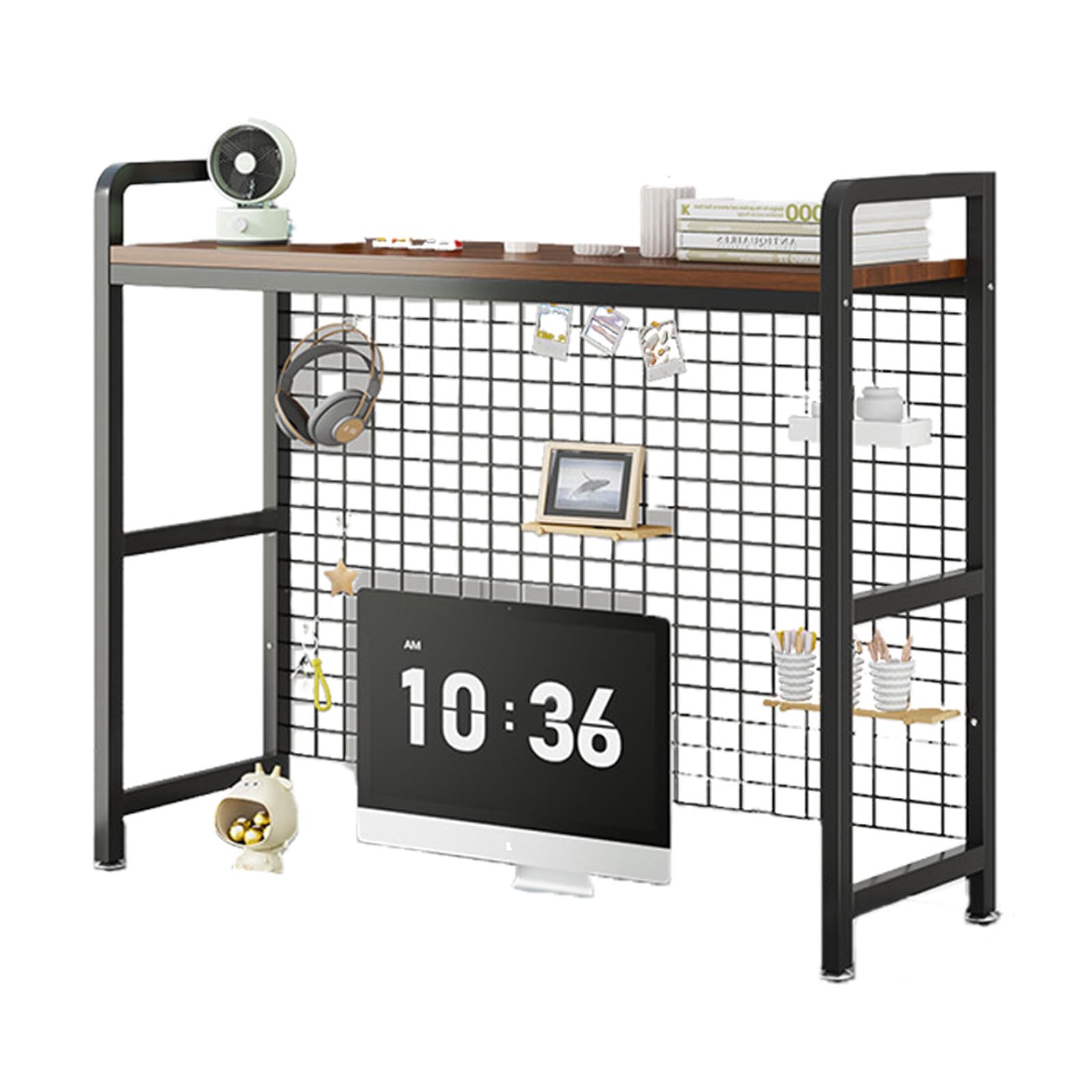 Libreria da scrivania in metallo, organizer per ufficio e dormitorio, con scomparti multipli e design moderno