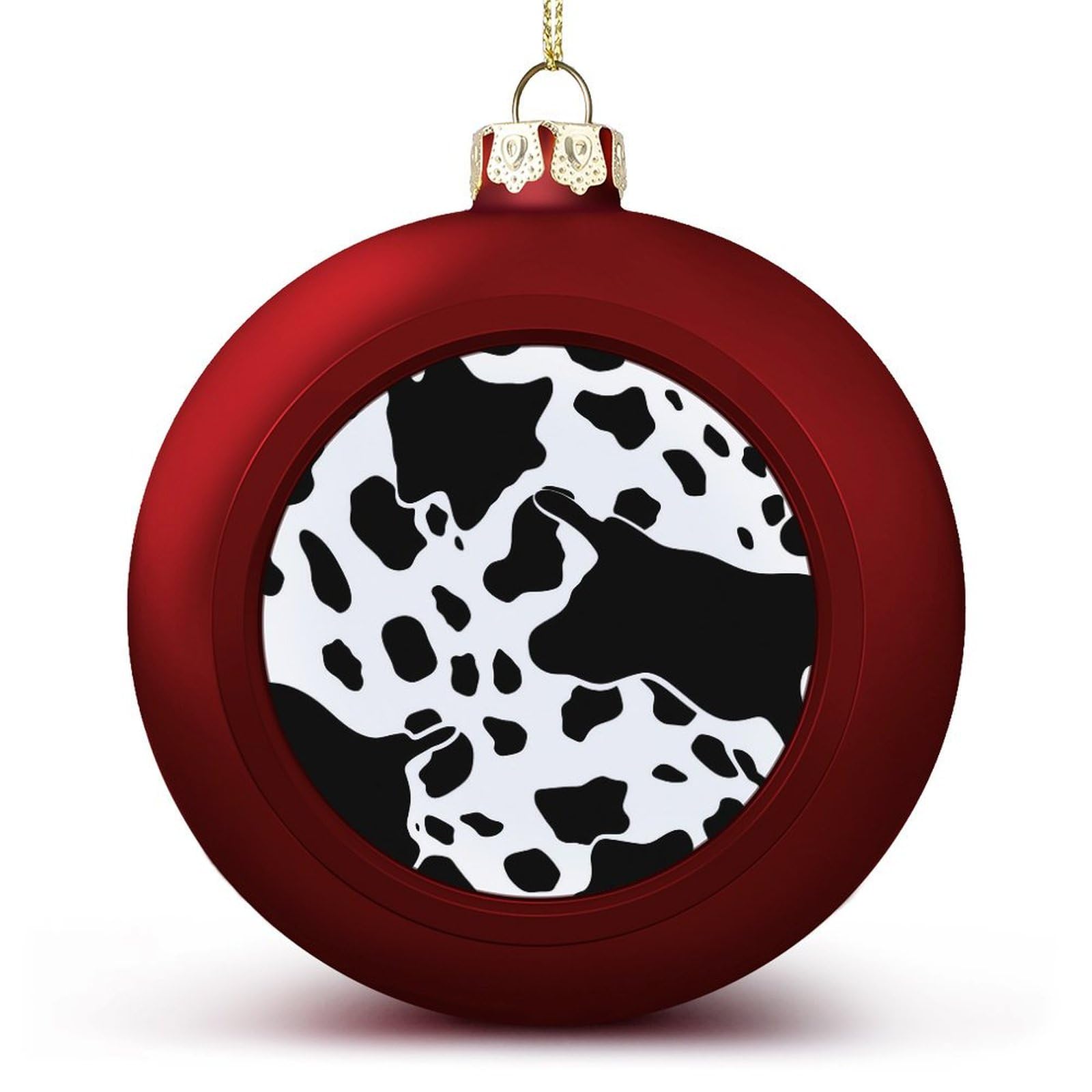 Boules de Noël incassables imprimé vache pour éviter la casse et réussir votre déco de fête