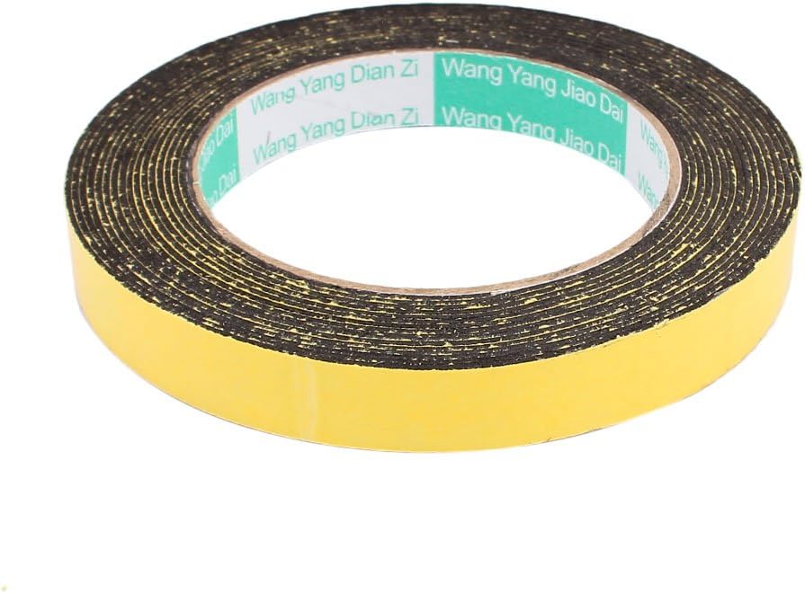 uxcell 15mm x 1mm Single Sided Self Adhesive Shockproof Sponge Foam Tape 5M Length for Door Window