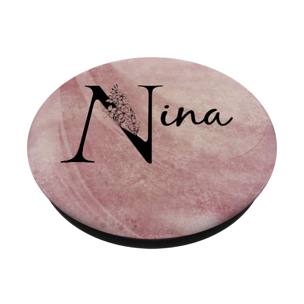 Amazon.com: Nina Personalized Name Floral Rose Pink Grunge Design