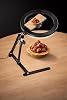 10 Masaüstü Ring Light Çekim Standı – 30-47,5 cm Ayarlanabilir Yükseklik, Telefon Tutuculu Ürün Video & Fotoğraf Çekim Selfie Işığı Tripod, CZ-035, Siyah