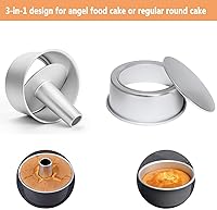Vista 3 de Molde de pastel de comida de ángel de 6 pulgadas con parte inferior extraíble, molde redondo de aluminio para tartas de gasa, molde para hornear