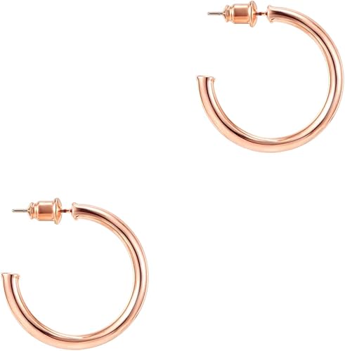 Miniatura 7 de PAVOI 14K Gold Plated Hoop Earrings For Women  2mm Thick Infinity Gold Hoops Women Earrings  Gold Plated Loop Earrings For Women  Lightweight Hoop