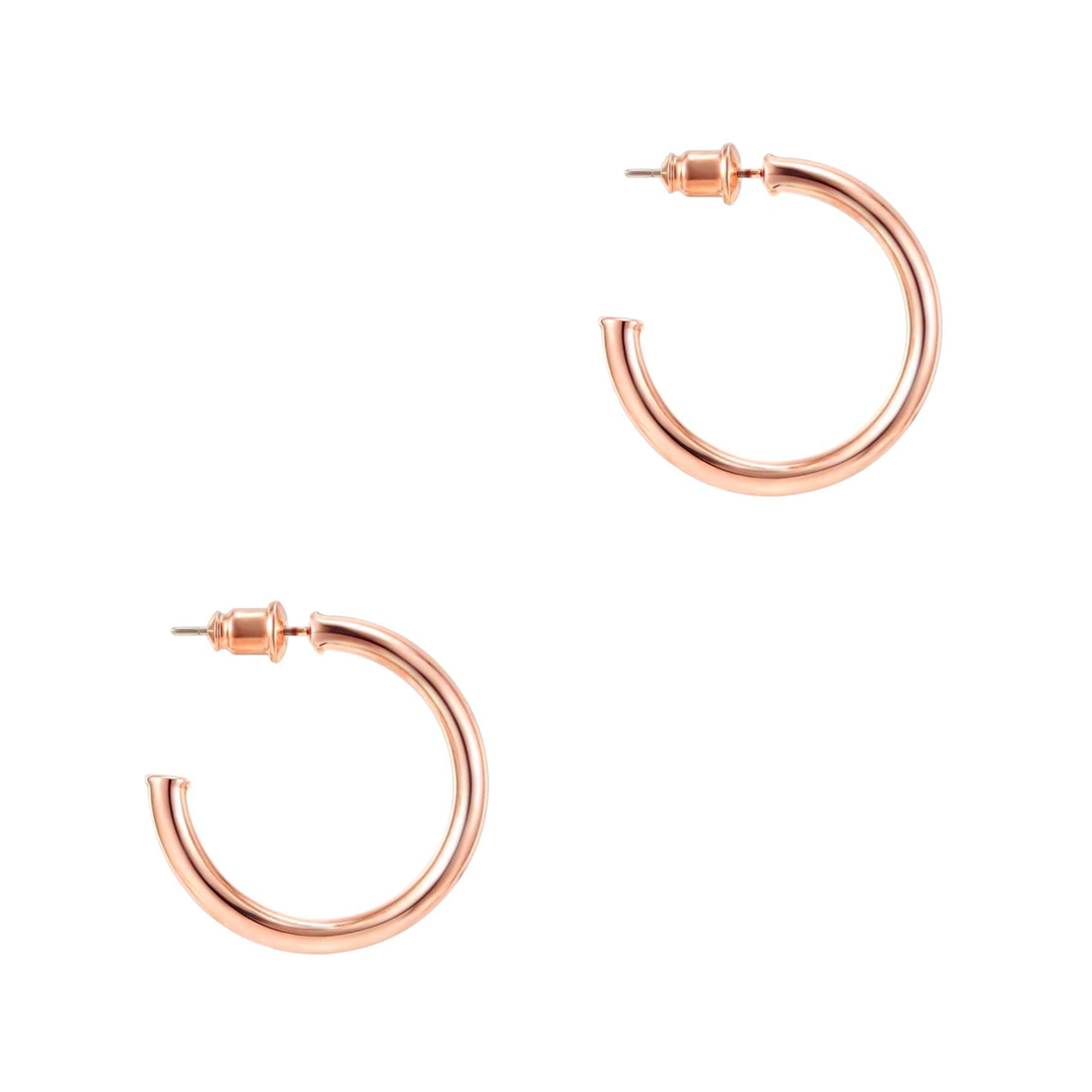 PAVOI 14K Gold Plated Hoop Earrings for Women - 2mm Thick Infinity Hoops - Lightweight Loop Earrings Set