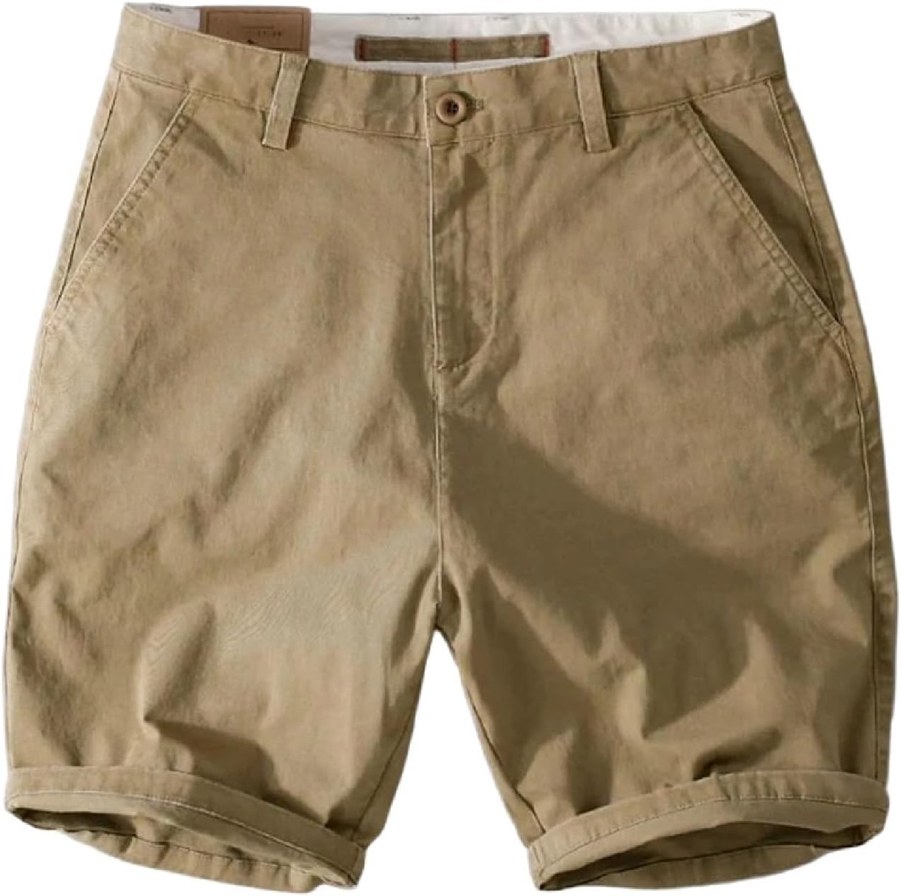 Men's Summer Solid Color Cotton Cargo Shorts Casual Soft Comfortable Loose Fit Shorts for Daily Wear