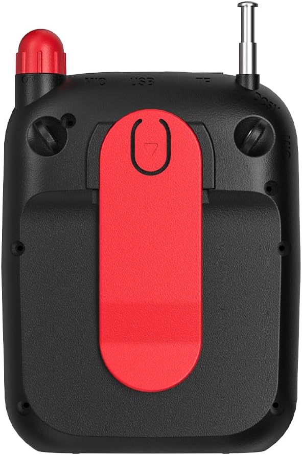 പിൻഭാഗം view of the Lecoo MCS30 speaker showing the belt clip.