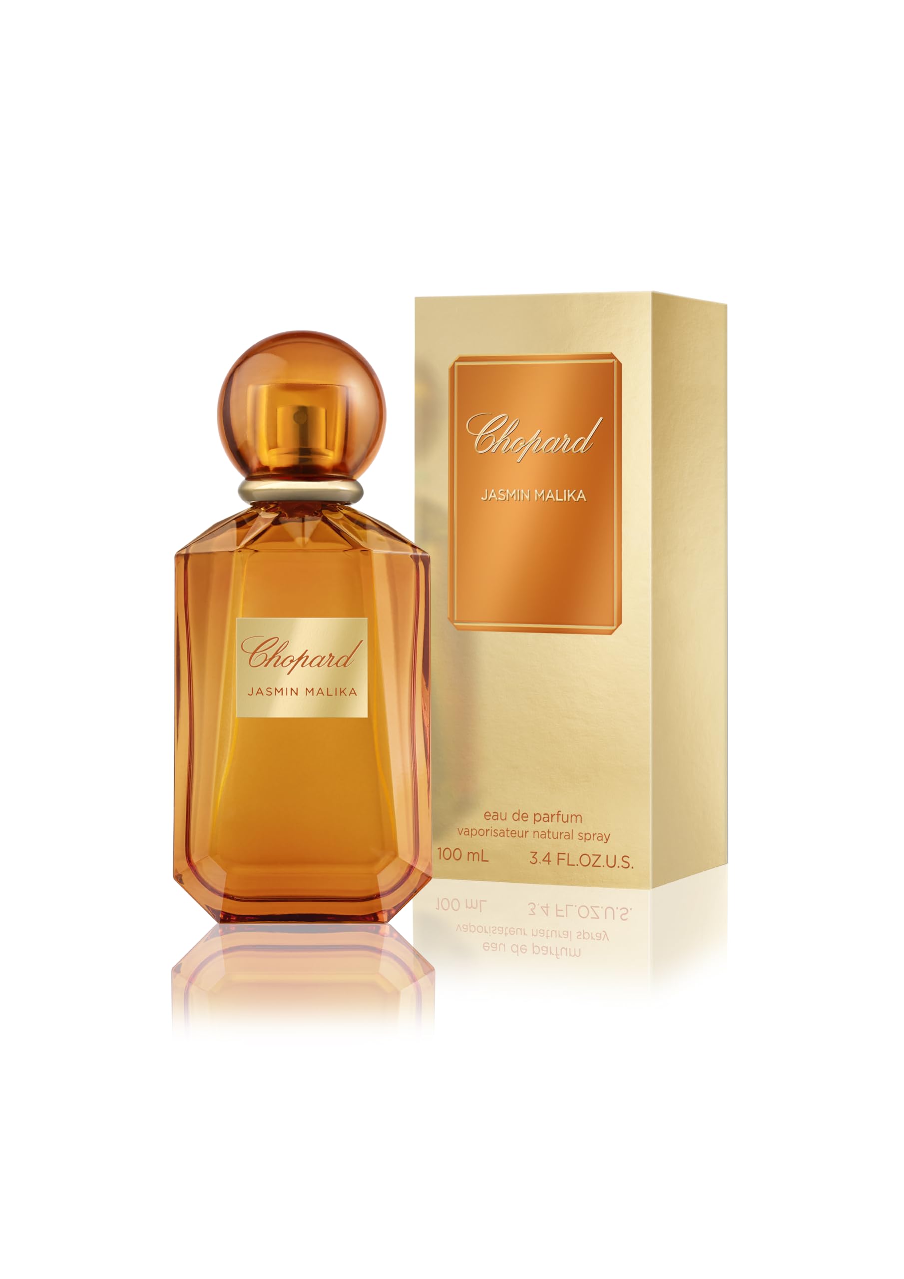 Chopard Jasmin Malika 100 ml – Eau de Parfum für Damen – Blumig-Chypre Duft – Blumige und Lichte Noten von Jasmin, Mandarinen und Patchouli – Orangefarbene Glasflakon