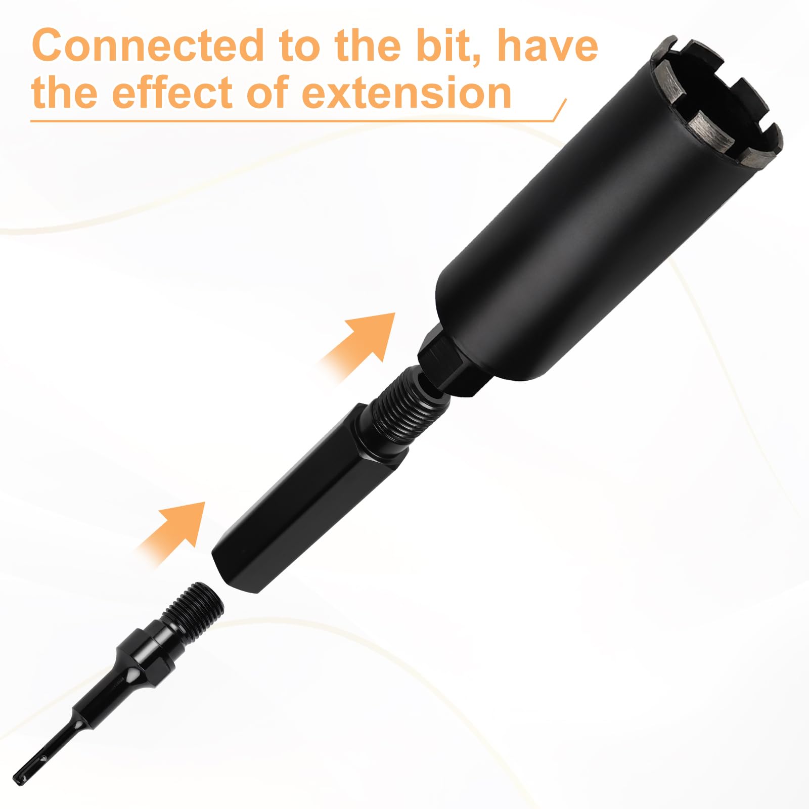 CPROSP 1¼" UNC 110mm Diamentowa korona wiertnicza z 400 mm przedłużeniem wiertła rurowego i adapterem SDS MAX, zestaw wierteł wiertniczych do wiercenia w betonie