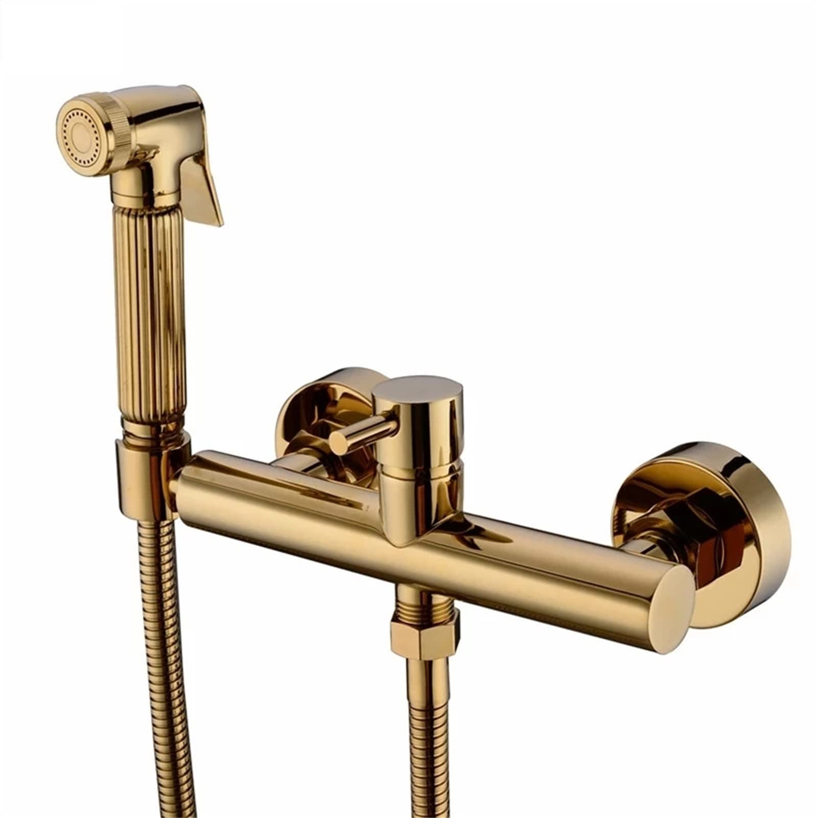 Bidet doccia a mano, in ottone massiccio con valvola di miscelazione caldo e freddo, spruzzatore portatile per bidet per bagno lavandino o WC