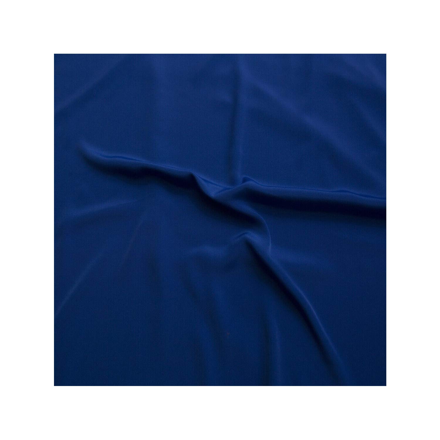 Fabrics King ONLINE Premium Crepe De Chine Fabric Silky Plain Dyed 45" - 112cm Wide Per Metre (Royal Blue, 1 METRE)