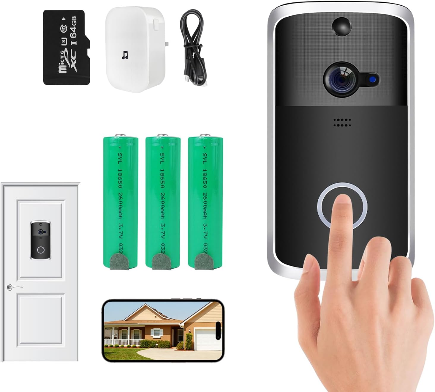 Doorbell Camera Video Doorbell Wireless 720P Door Bells HD Video Camera