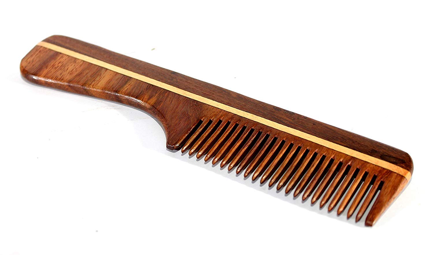 eSplanade Peine de madera para hombres y mujeres – Peine de madera natural Shisham hecho a mano para cabello, barba, bigote, color marrón estándar