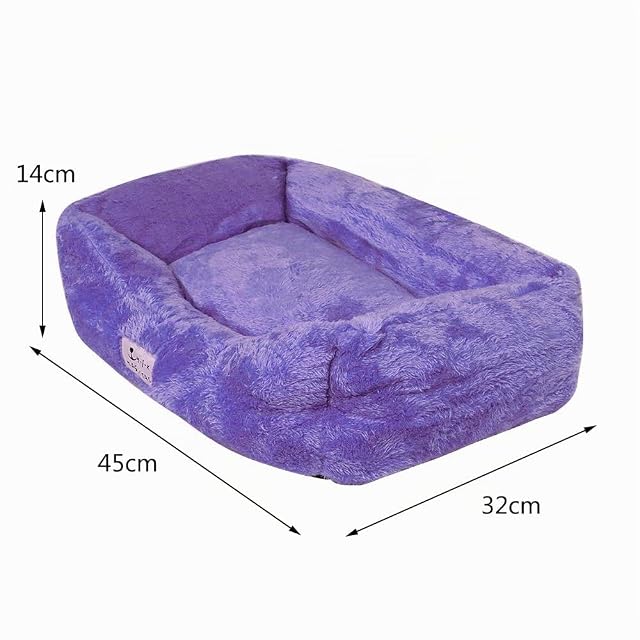 Foto 4 de 4 de Cama de franela para perro y gato base antideslizante Cuna con bordes elevados y acolchado grueso cálida…