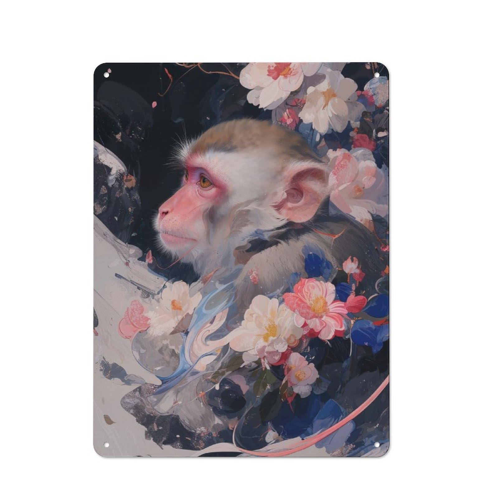 Junmoney Primate Petals Metal Plaque 40X30cm With For Home Bar Wall, Retro Decor, For Garage, Workshop And Man Cave Decoration