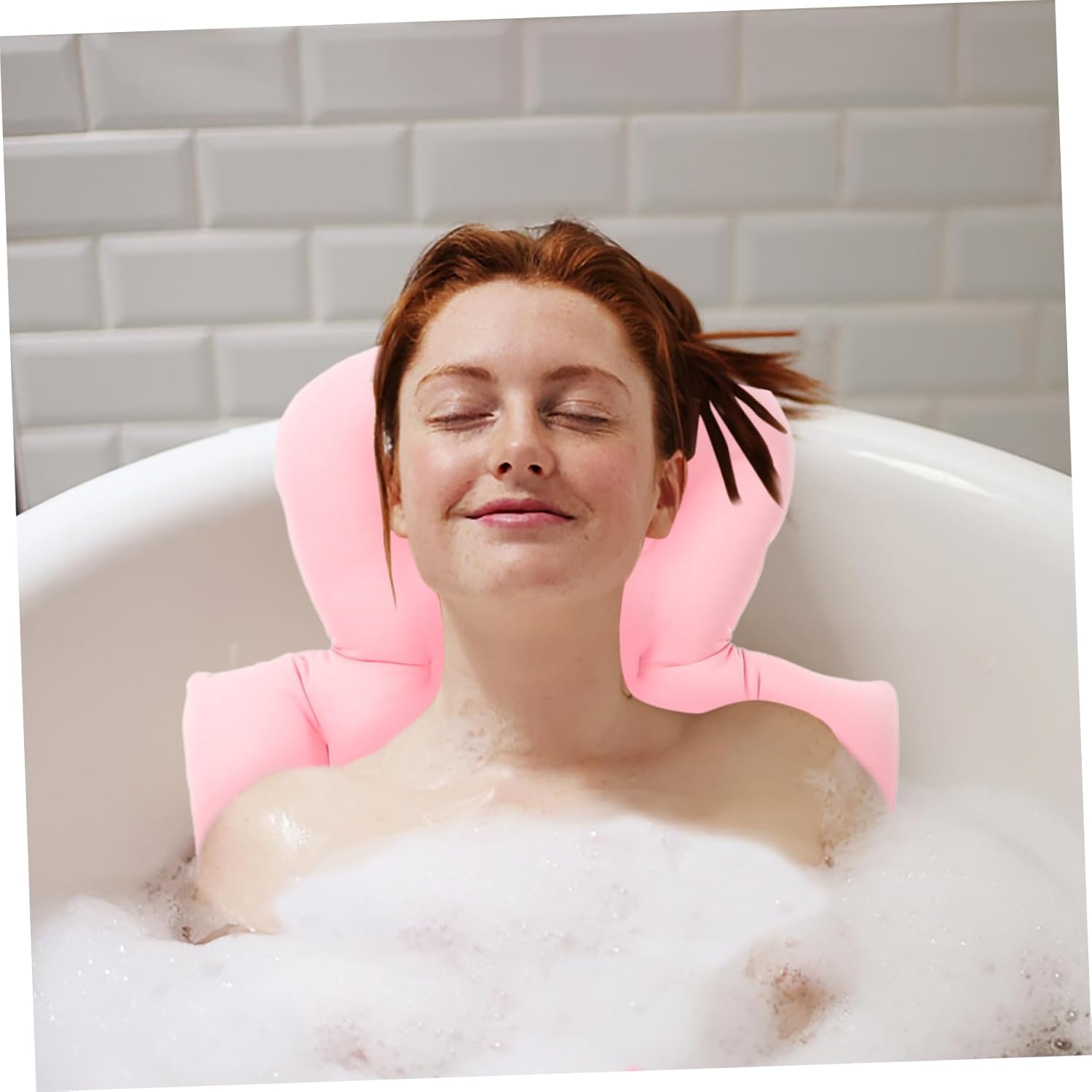 Bathtub Adult Bath Mat for Neck Back and Support Versatile Non- Bath Pillow for Tub and Shower Stylish Cherry Design