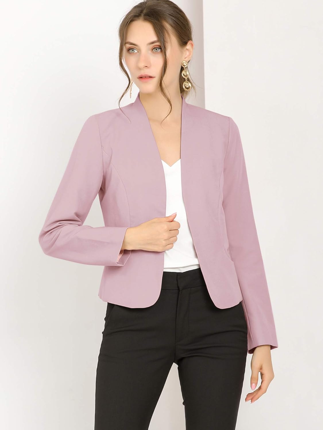collarless suit jacket