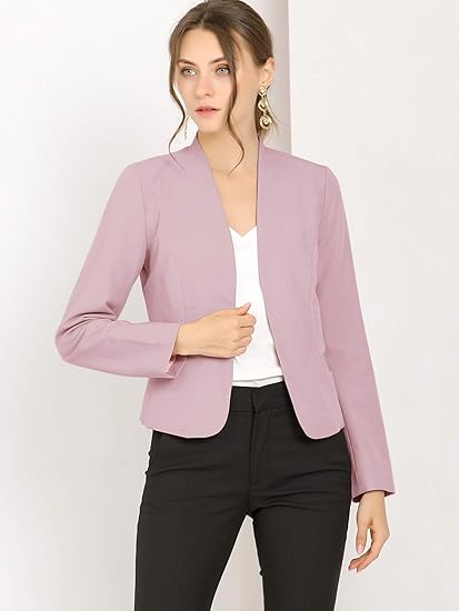 collarless cropped blazer