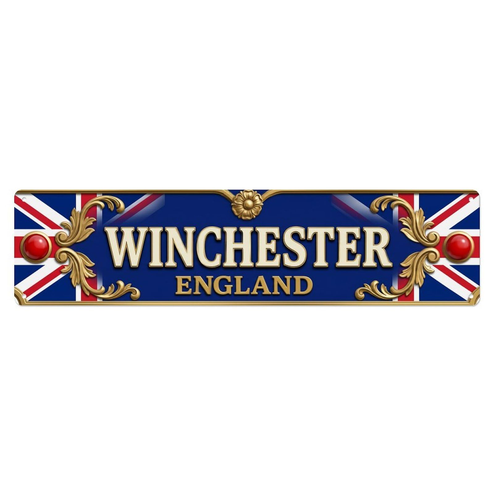 Winchester England Vintage Metal Tin Sign