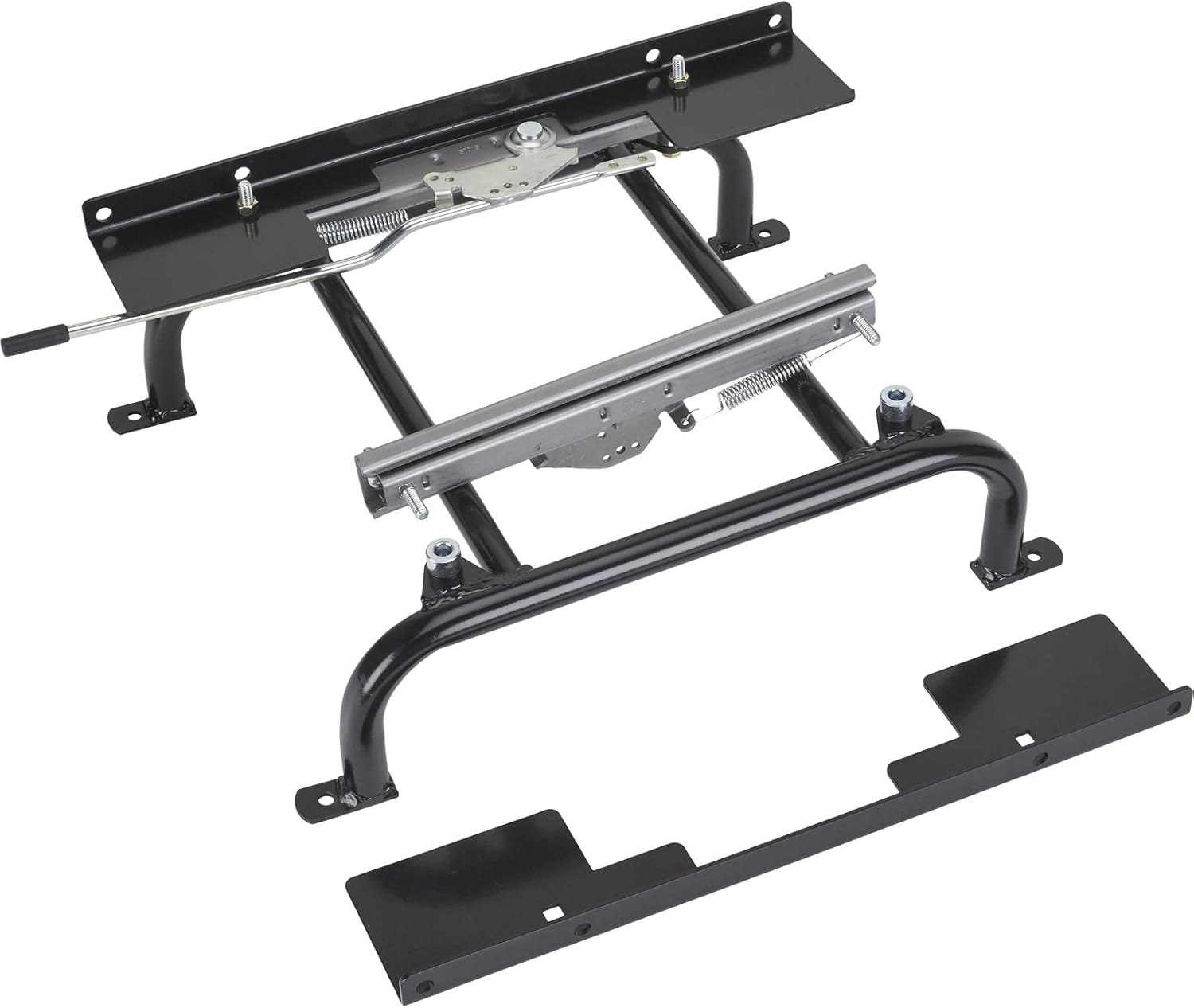 Universal Seat Mounting Frame Kit with 7-Inch Slider for Bucket Seats, Tubular Steel, Suitable for Early Cars & Trucks, 15-1/2" Wide x 17-1/2" Long, Requires Customization for Contoured Floors