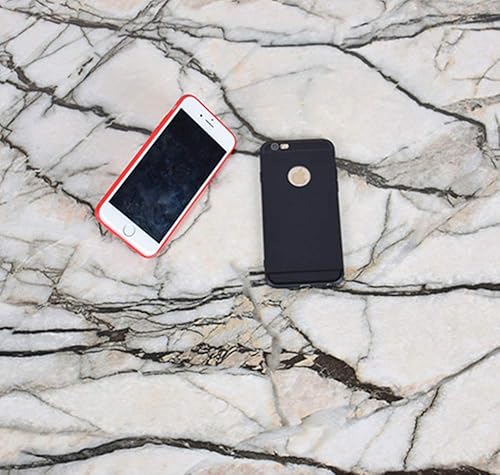 Miniatura 10 de Moyishi Vinilo autoadhesivo con aspecto de granito, película de mármol brillante, para encimera, despegar y pegar, 15.8 x 118 pulgadas (azul oscuro)