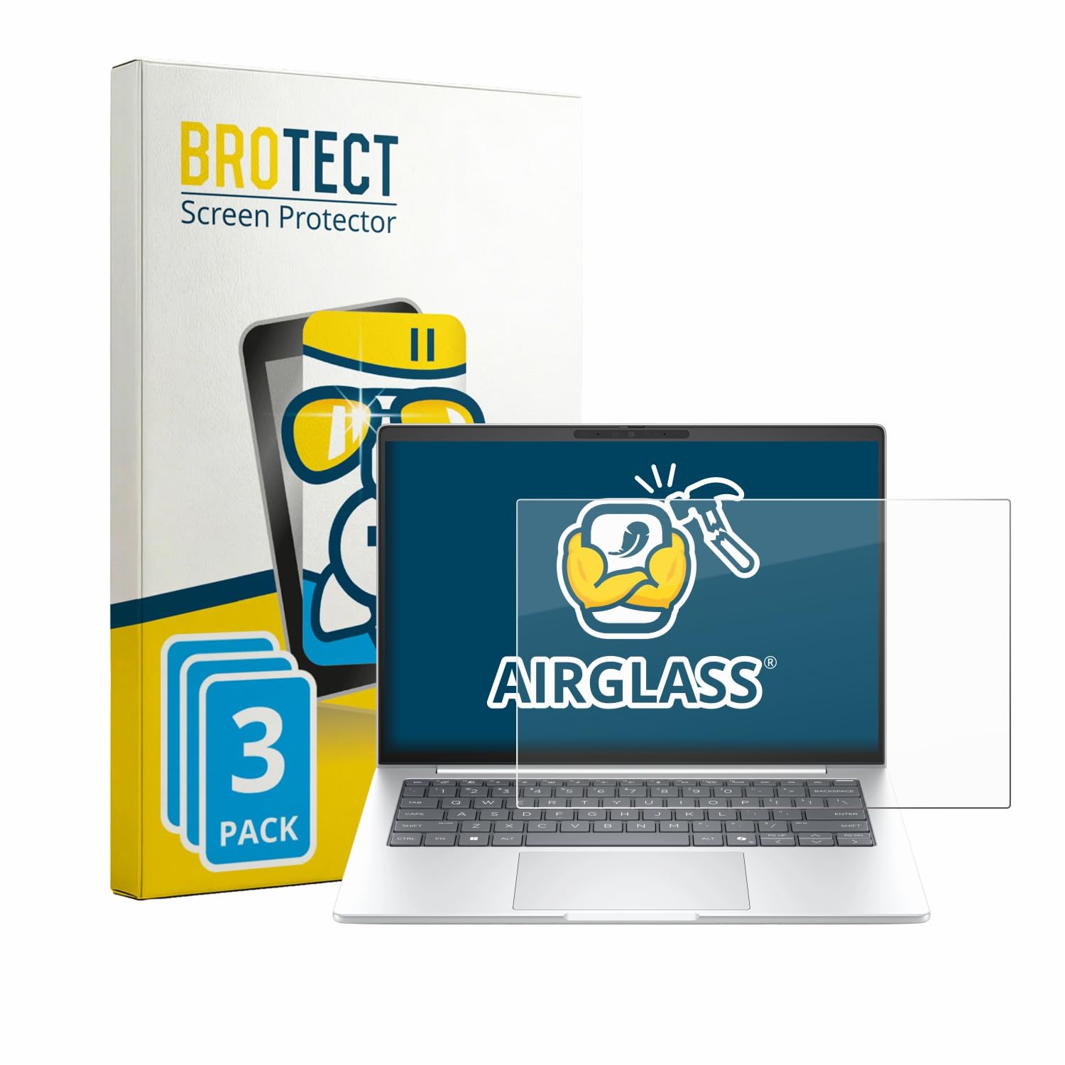 brotect Pellicola Protettiva Vetro per HP EliteBook 8 G2a 14" Protezione Schermo (3 Pezzi) [Durezza Estrema 9H, Chiaro]